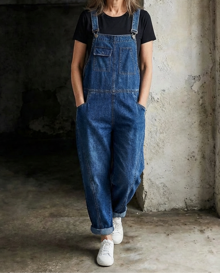 Jade | Baggy Bib Denim Overalls