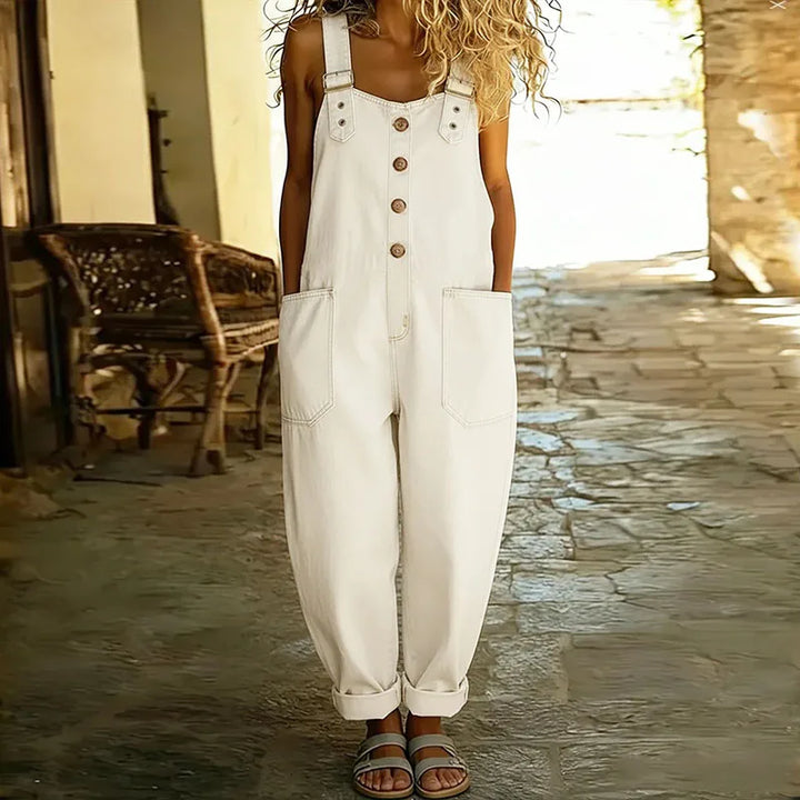 Saylor | Vintage Soft Denim-Look Overalls with Adjustable Straps