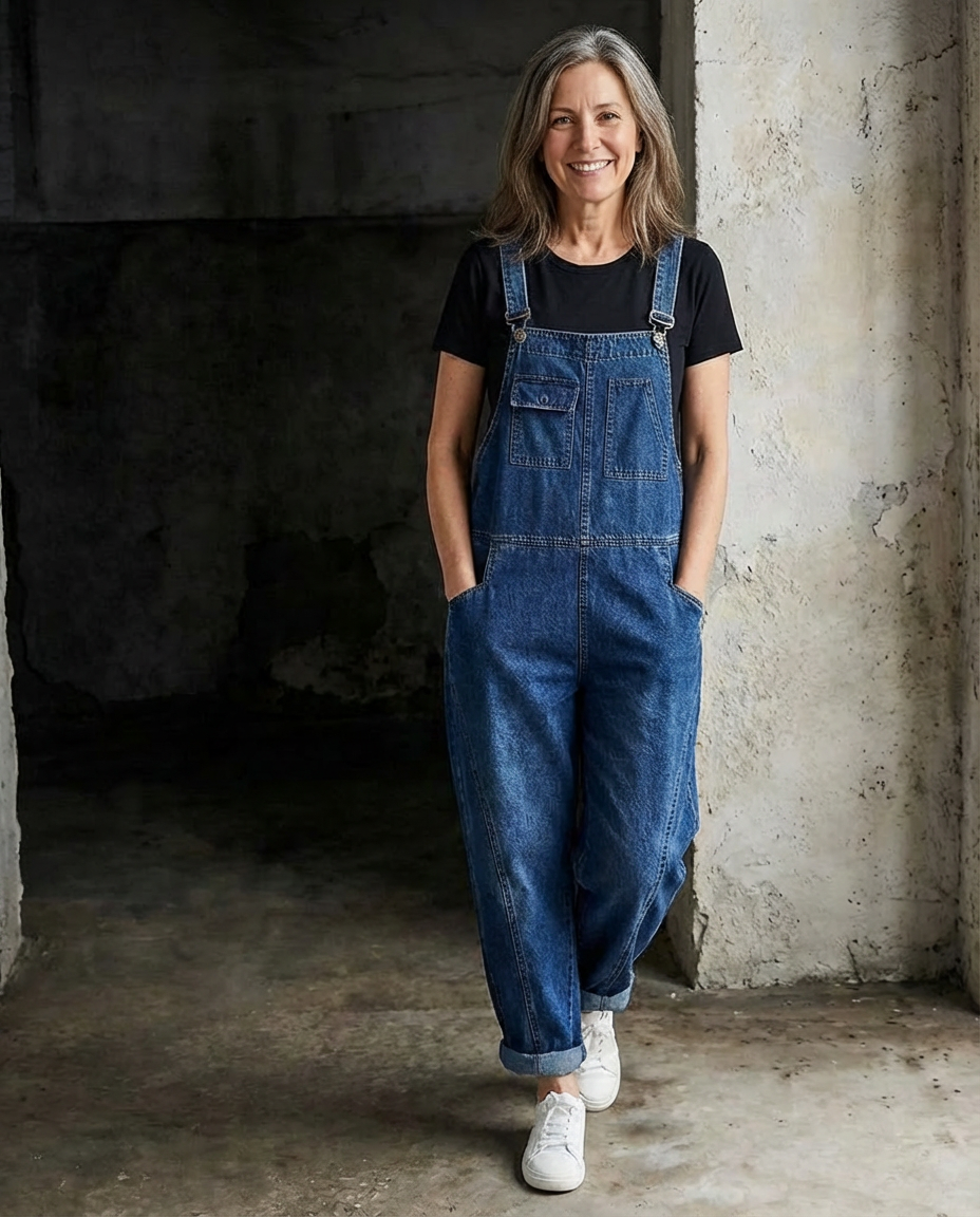 Jade | Baggy Bib Denim Overalls