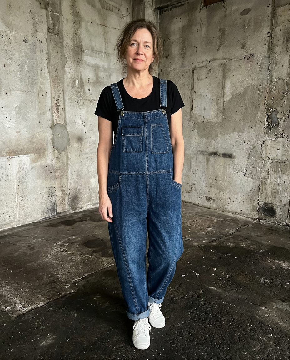 Jade | Baggy Bib Denim Overalls